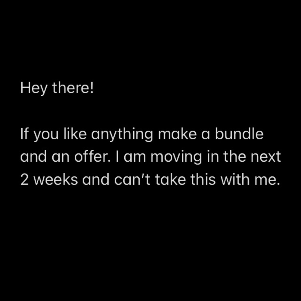 Make a bundle and an offer. I’m moving and can’t take this with me.